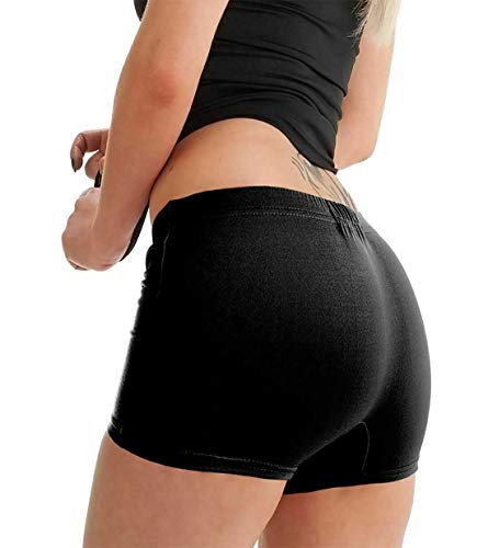 TrendyFashion Damen Stretch Shorts Damen Hot Pants Sexy Strand Pool Party Wear Club Wear Hot Pants, Schwarz , 34-36 von TrendyFashion