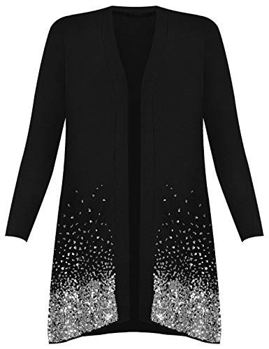 TrendyFashion Damen Strickjacke mit Pailletten, lange Ärmel, Übergröße, Übergröße 14–30 Gr. 54-56, Schwarz TrendyFashion Damen Strickjacke mit Pailletten, lange Ärmel, Übergröße, Übergröße 14–30 Gr. 54-56, Schwarz von TrendyFashion