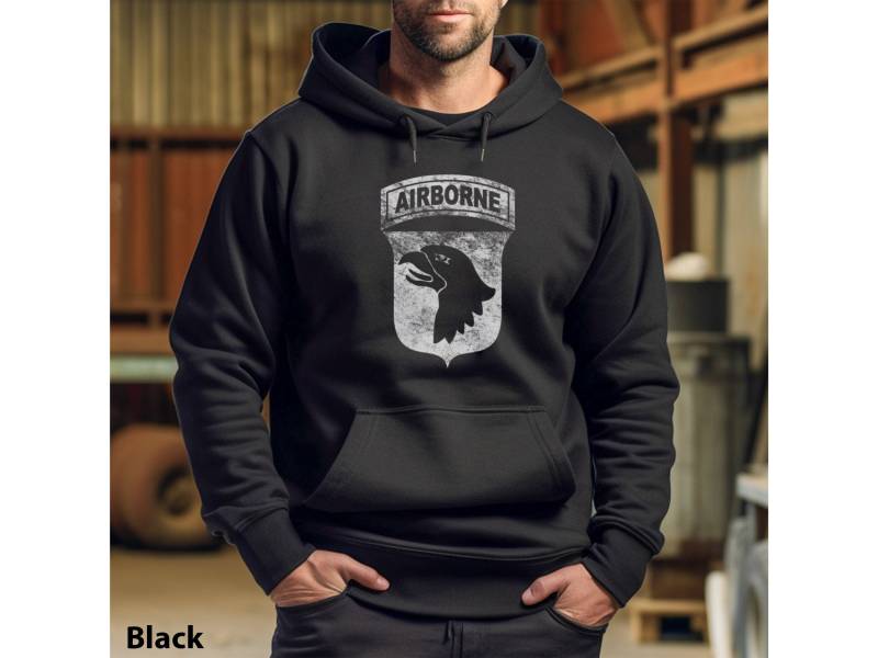 Army Military Veteran 101st in Der Luft Getragene Abteilung Veteraned Insignia Vatertagsgeschenk Für Papa Unisex Hoodie Kapuzen-Sweatshirt von TrendyFindsCo