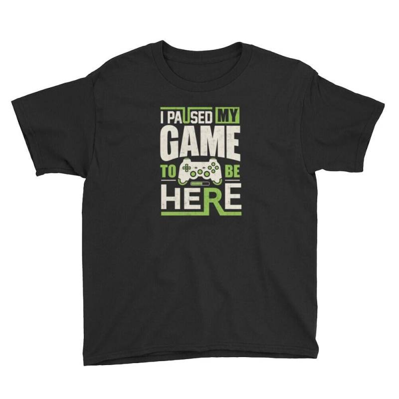 Lustig Kinder Gamer Gaming Ich Pause Mein Spiel Hier Zu Sein Jugend Unisex Jersey Kurzarm T-Shirt von TrendyFindsCo