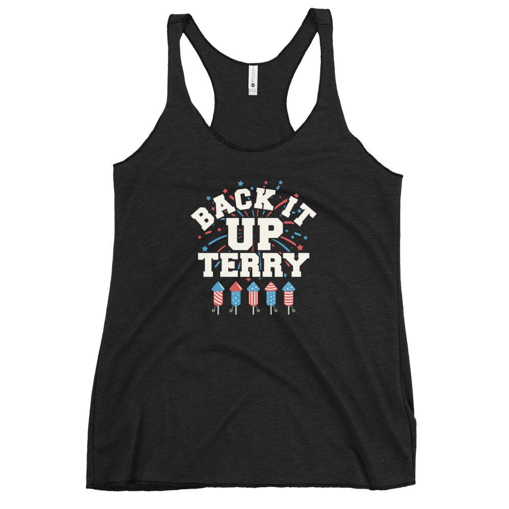 Lustiger 4. Juli Unabhängigkeitstag Back It Up Terry, Frauen Racerback Tank von TrendyFindsCo