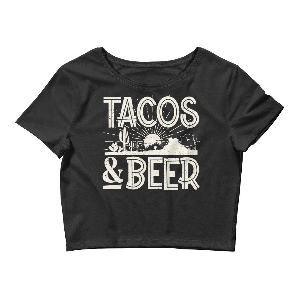 Tacos & Bier, Damen Crop Teecrop Top von TrendyFindsCo