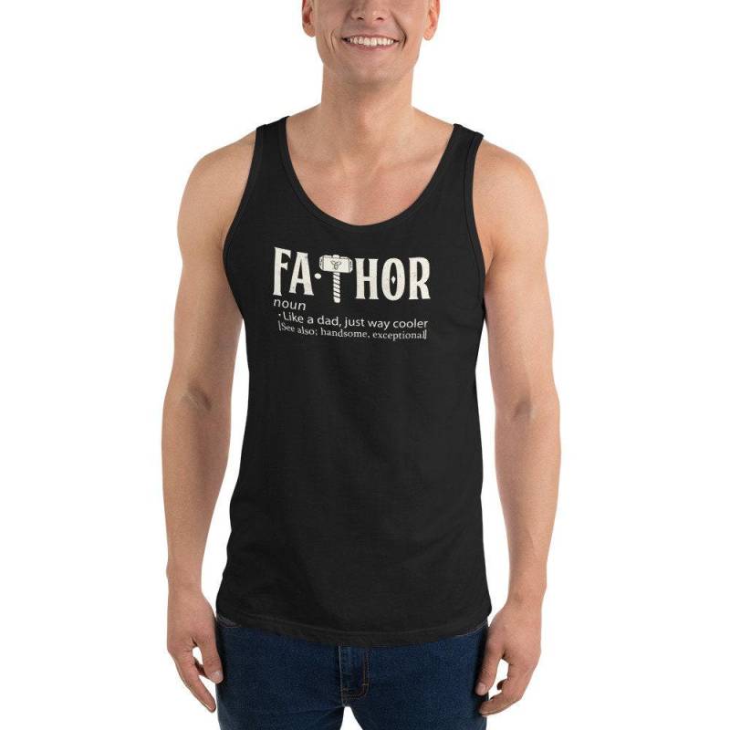 Vatertag Geschenk Shirt Fa Thor Unisex Tank Top von TrendyFindsCo