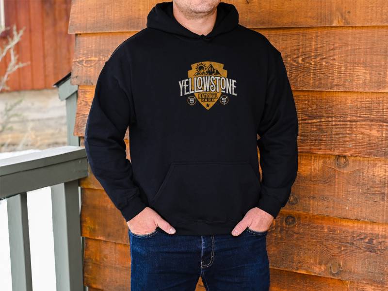 Yellowstone National Park Wandern Camping Trekking Radfahren Erkunden Urlaub Unisex Hoodie Kapuzen-Sweatshirt von TrendyFindsCo