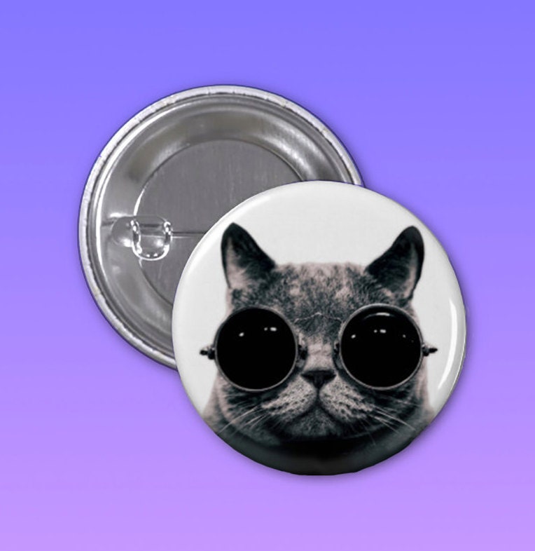 Coole Katze Pin, Button Button, Rucksack-Pin, Tumblr-Taste, Katze-Liebhaber-Geschenk, Pins Und Patches von TrendyHedgehog