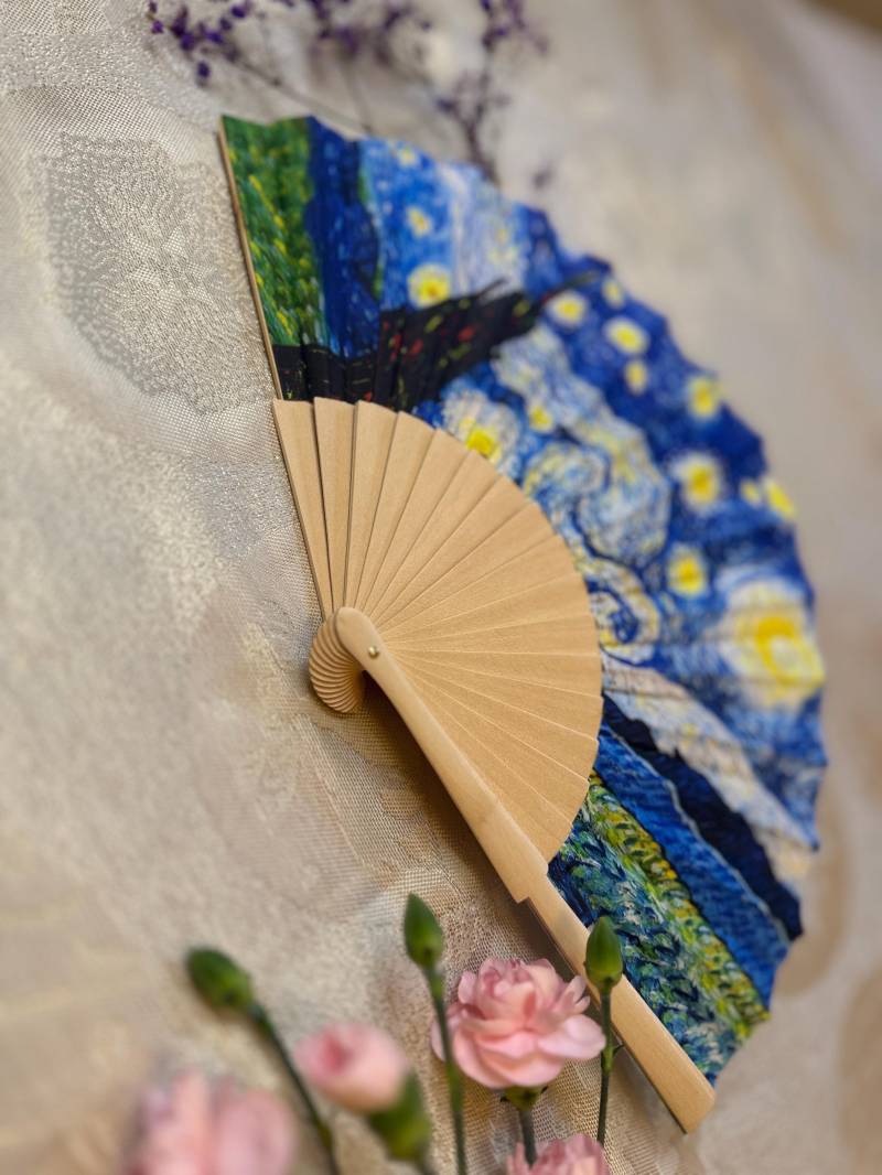 sternennacht-Geschenk, Geschenke Für Sie, Designer-Handfächer, Dekorative Handfächer, Fächerkunst, Sommerfächer von TrendyTiqueShop