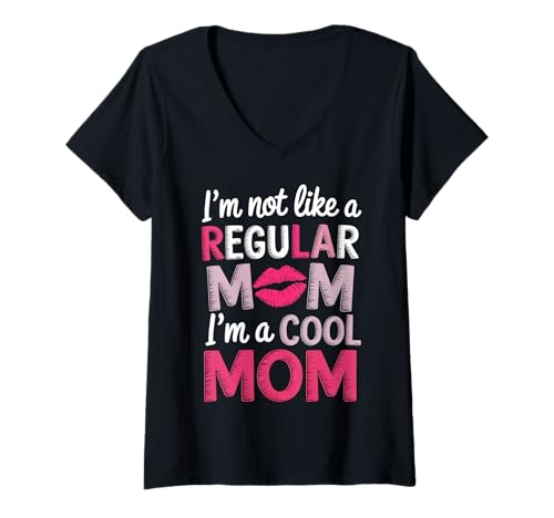 Damen Ich bin nicht wie eine normale Mutter Coole Mutter T-Shirt mit V-Ausschnitt von TrendyVibes