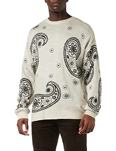 TRENDYOL Herren Pullover mit Rundhalsausschnitt, Einfarbig, Oversize Sweatshirt, Beige, L EU von TRENDYOL