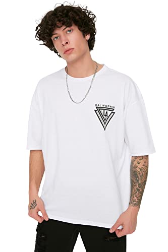 TRENDYOL Herren Trendyol Es Male Plus Size Short Sleeve Ba T Shirt, Weiß, XL EU von TRENDYOL