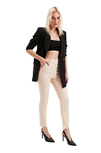 Trendyol Damen Trendyol Stone Cigarette Trousers Pants, Stone, 40 EU von TRENDYOL