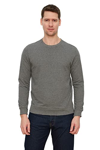 TRENDYOL Herren Trendyol Männlich Regelmäßige Fit Fahrradkragen Langarm Sweatshirt, Anthrazit, L EU von TRENDYOL