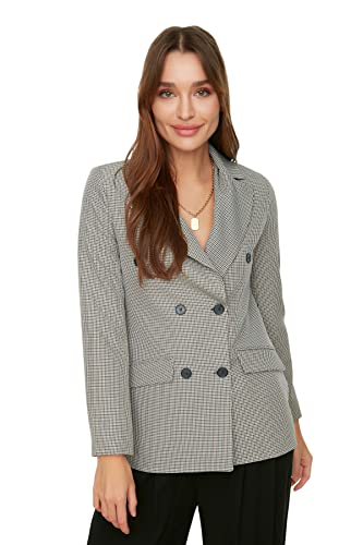 TRENDYOL Damen Grey Trendyol Blazer jacket on gray button , Grau, 36 EU von TRENDYOL