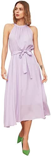 TRENDYOL Damen Belt Dress, Stone, 40 EU von TRENDYOL