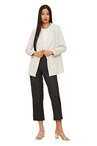 TRENDYOL Damen Bey Tket Trendyol Gray blazer jacket Gray , Grau, 36 EU von TRENDYOL