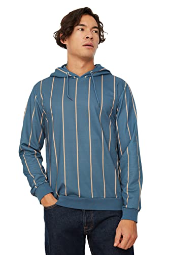 Tendyol navy blau männlich regelmäßige passe mit kapuze sweatshirt, navy, von TRENDYOL