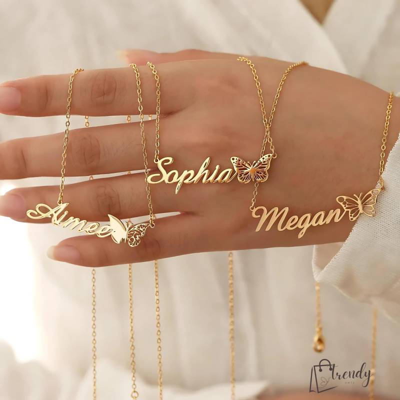 Personalisierte Namenskette Halskette | Mit Wunschname Geburtstagsgeschenk Zierliche Weihnachtsgeschenk Personalisierte Namenskette Halskette | Mit Wunschname Geburtstagsgeschenk Zierliche Weihnachtsgeschenk von Trendyonlz