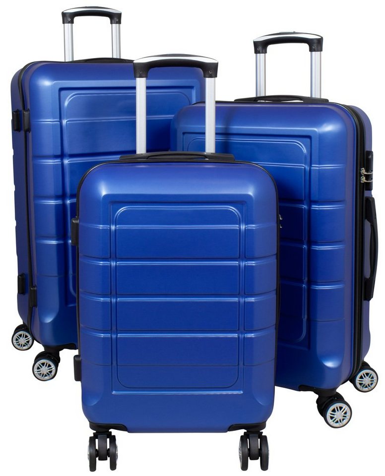 Trendyshop365 Kofferset Como, 4 Rollen, (Hartschale, 3 tlg., Trolley), Zwillingsrollen, Zahlenschloss, ABS, robust und leicht von Trendyshop365