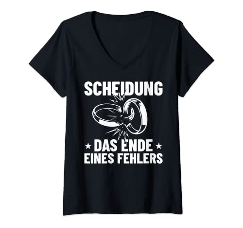 Damen Scheidung Party Trennung Ehe Scheidung Frisch Geschieden T-Shirt mit V-Ausschnitt Damen Scheidung Party Trennung Ehe Scheidung Frisch Geschieden T-Shirt mit V-Ausschnitt von Trennung Partner Ende Fehler Scheidungsparty Deko
