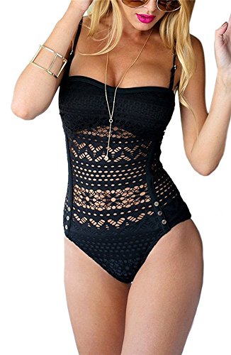 Très Chic Mailanda Damen Badeanzug schwarz schwarz Gr. L, schwarz von Très Chic Mailanda