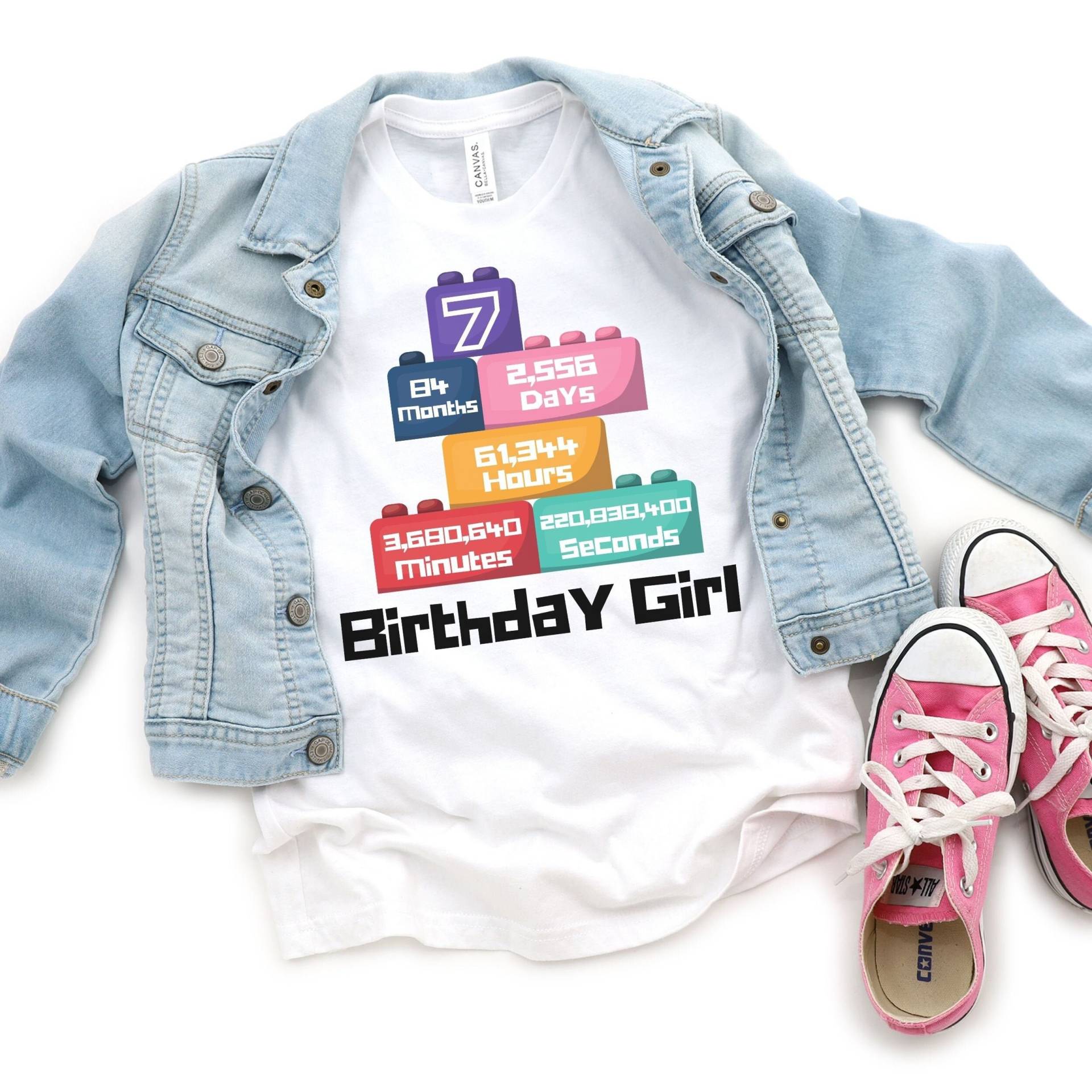 7. Geburtstag Shirt, Mädchen, Tshirts, Sieben Jahre Alten Mädchen 7 Alt Geburtstag, Countdown, Geschenk von TresBelleShirts