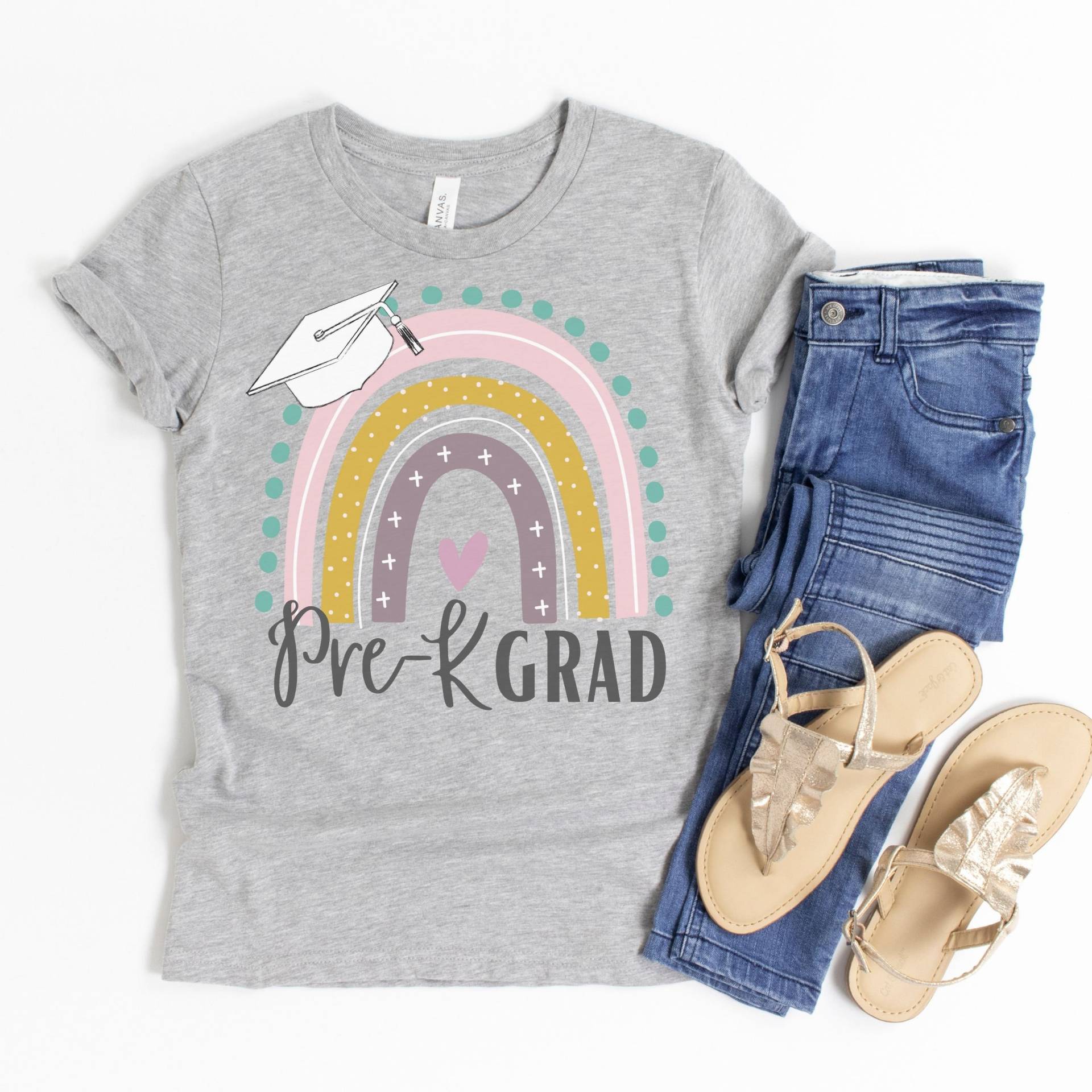 Pre-K Grad Shirt Mädchen, Pre Kindergarten T-Shirt, Vorschule Abschluss Outfit, Geschenk, Hello Regenbogen Geschenk von TresBelleShirts