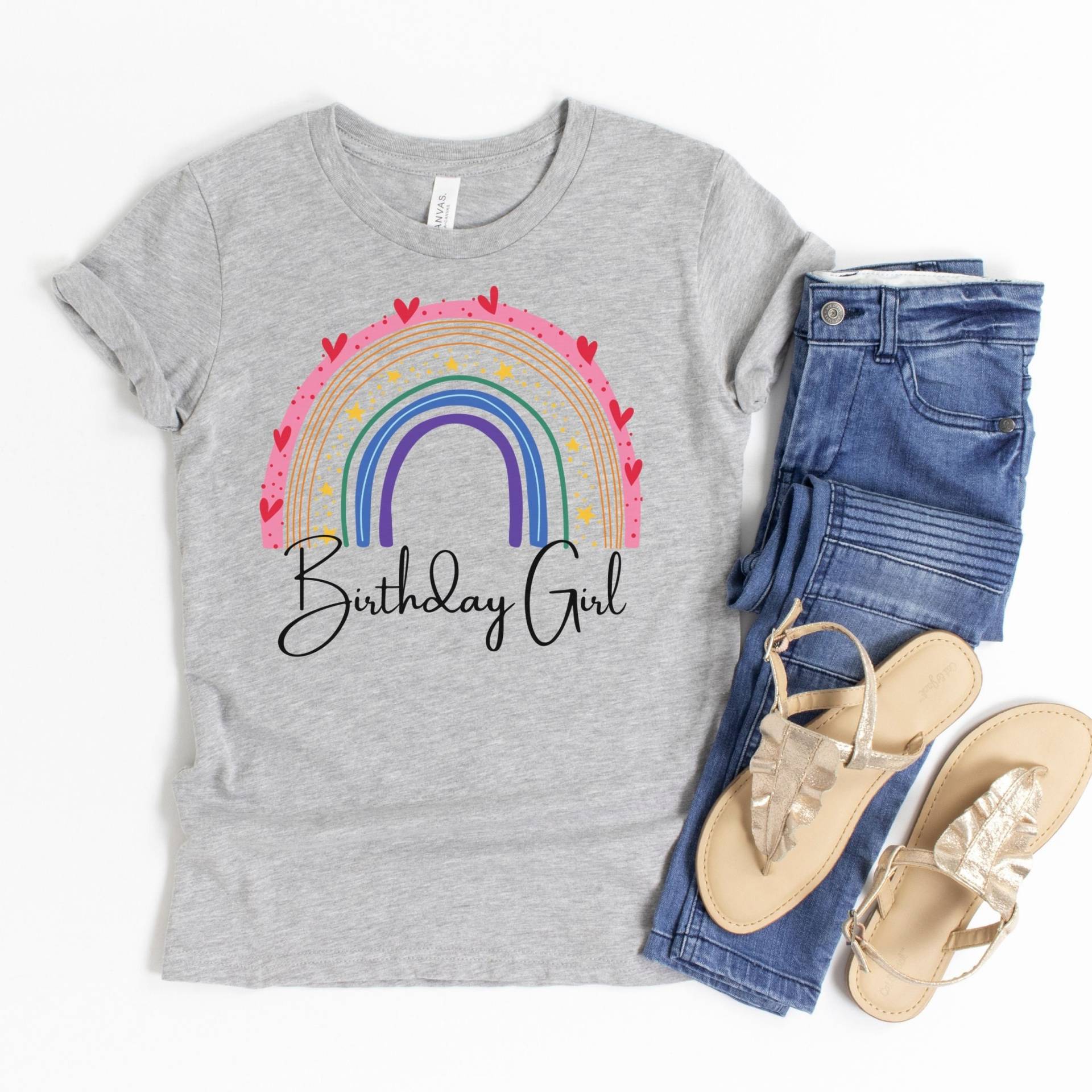 Regenbogen Geburtstag Mädchen Shirt, Tshirt, Geschenk, Party, Outfit von TresBelleShirts