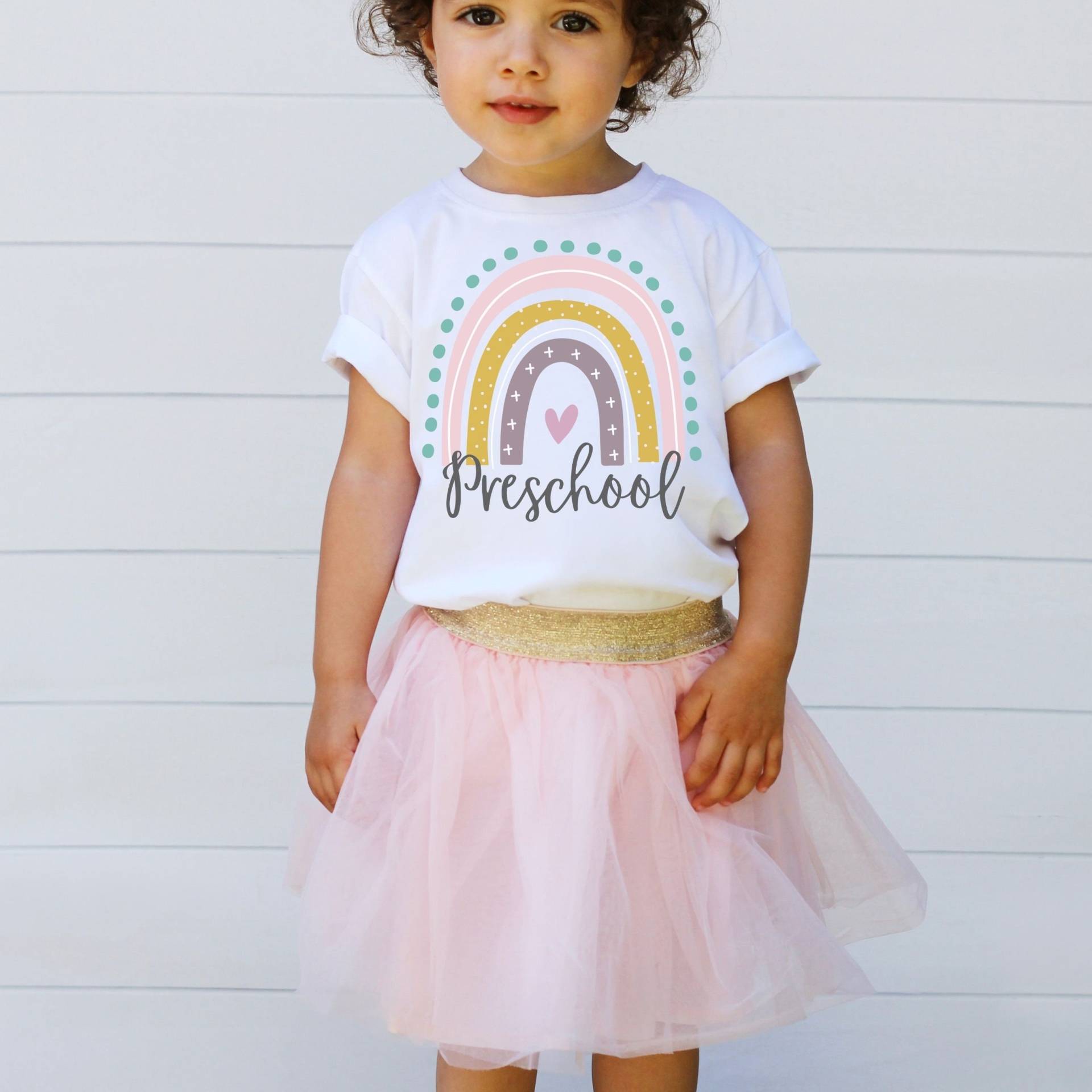 Vorschule Shirt Mädchen, First Day Of Preschool Outfit, Geschenk, Hello Rainbow T-Shirt, Prek von TresBelleShirts