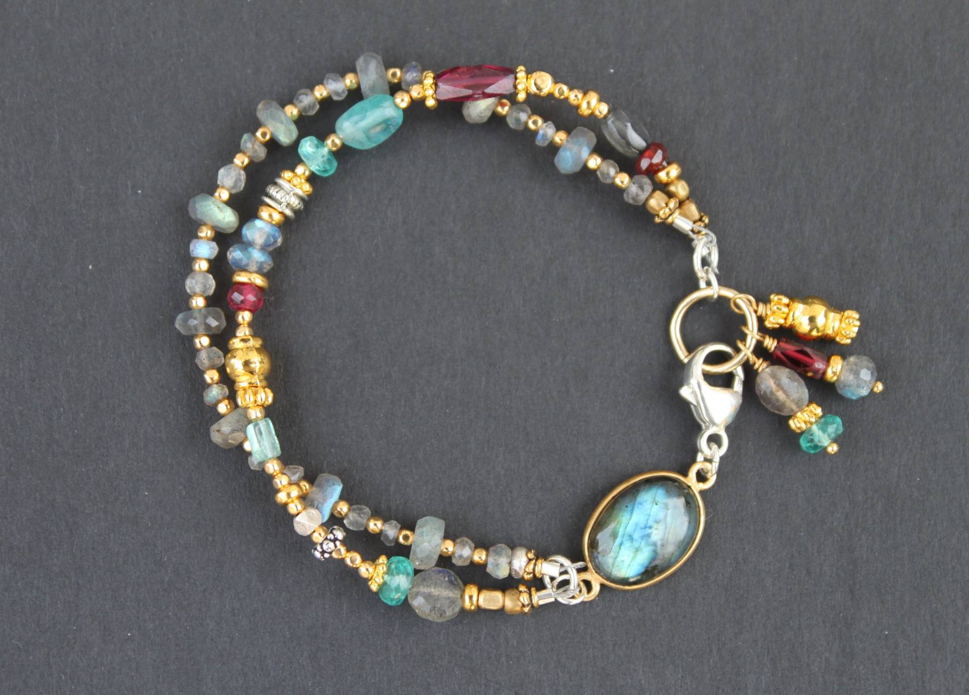 Labradorit Apatit Granat Vergoldet Messing Silber Zinn Mixed Metal Sundance Style Doppelstrang Armband Labradorit Apatit Granat Vergoldet Messing Silber Zinn Mixed Metal Sundance Style Doppelstrang Armband von TresJolieJewels