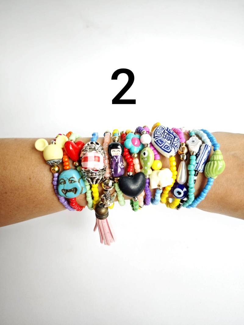 15 Boho-Chic-Armbänder - Stretch-Armbänder Mehrlagiger Schmuck Bohemian-Armband Einzigartiger Einzigartig Friedenszeichen Weihnachten von TresJoliePT