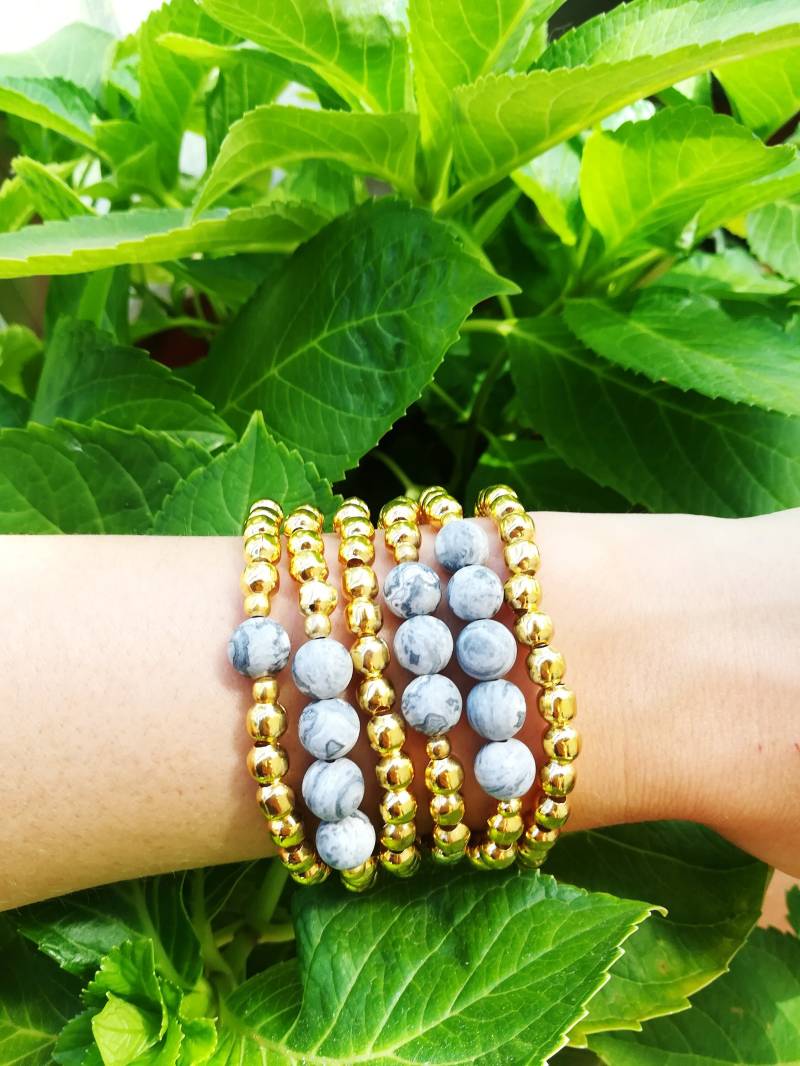 Armband Für Frau - Charms Geburtstagsgeschenk Goldene Armbänder Multi-Strang-Armband Faux Stein Geschichteten Trends von TresJoliePT