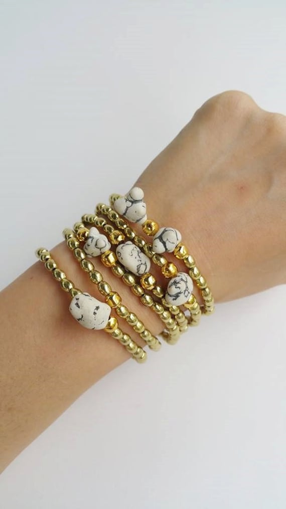 Bedeutungsvolles Geschenk - Alltagsschmuck Geburtstagsgeschenk Goldene Armbänder Mehrsträngige Kunststein Mehrlagige Im Trend von TresJoliePT