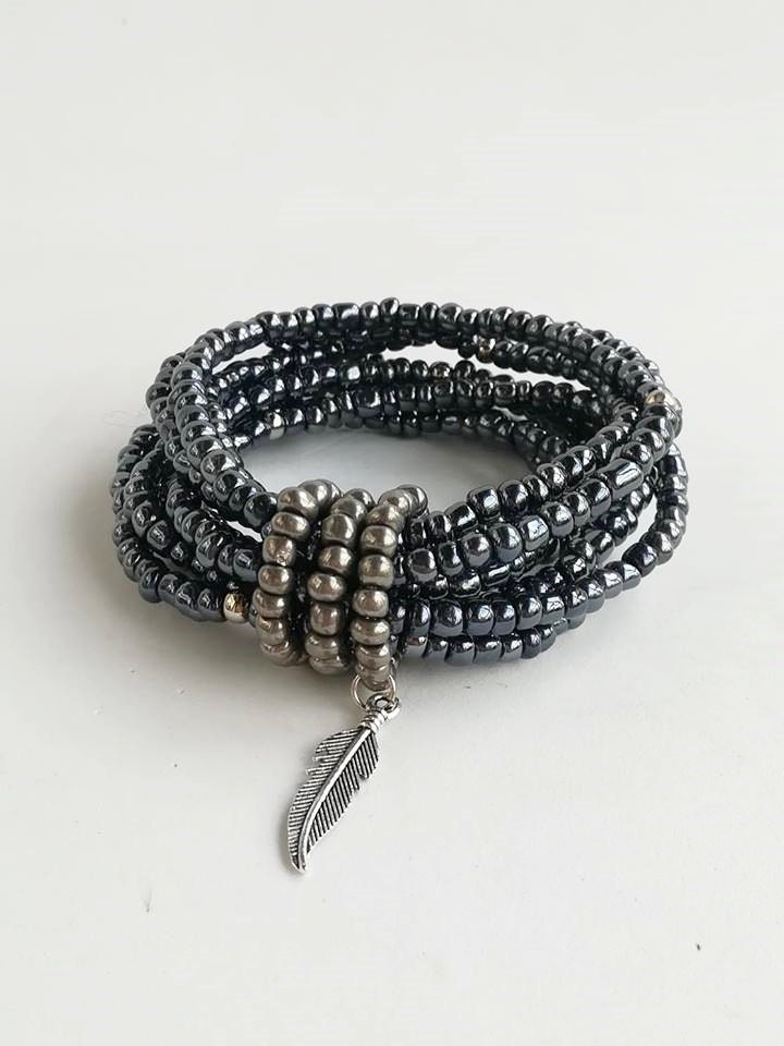 Brautjungfer Armband, Schmuck, Blaue Armbänder, Einfachen Stack, Billiges Geschenk, Feder-Charme, Rocailles Perlen Stapelns Brautjungfer Armband, Schmuck, Blaue Armbänder, Einfachen Stack, Billiges Geschenk, Feder-Charme, Rocailles Perlen Stapelns von TresJoliePT