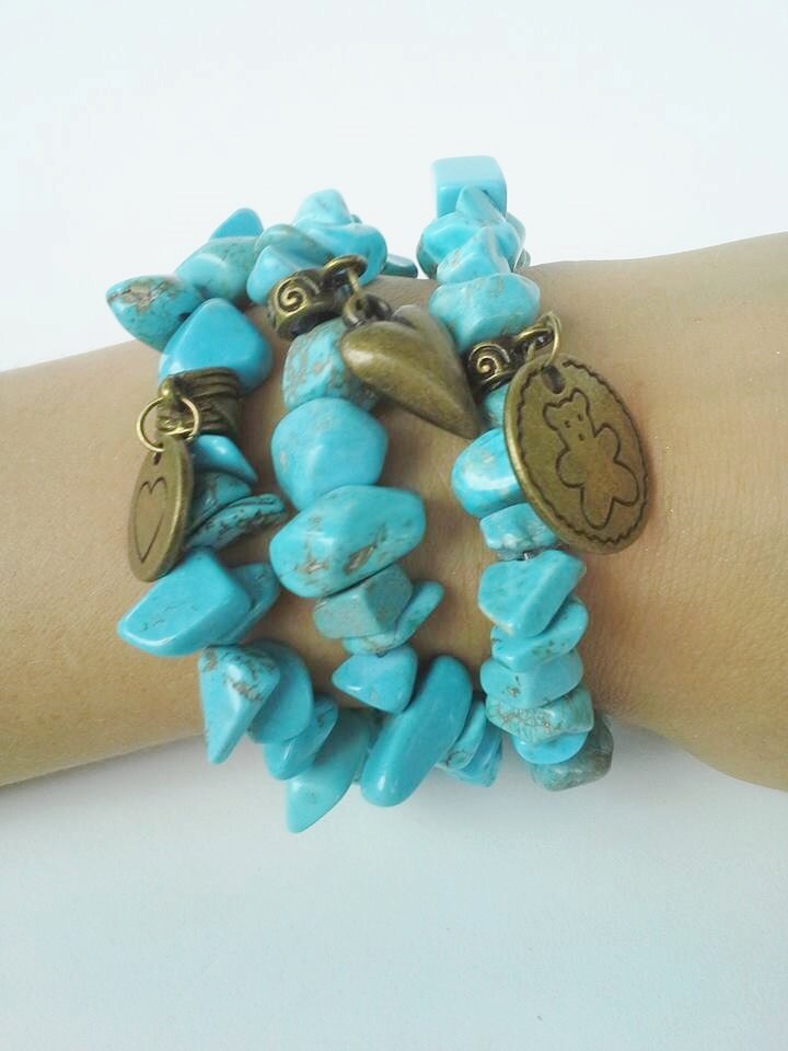 Freundschaft Türkis Stretch Armbänder Freundschaft Türkis Stretch Armbänder von TresJoliePT