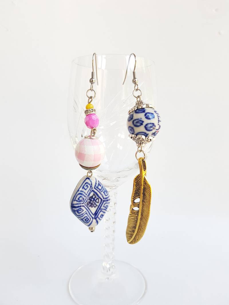 Friedensschmuck, Verschiedene Ohrringe, Engelsflügel-Ohrringe - Rosen-Ohrringe Lange Kronleuchter-Ohrringe Blumenohrringe von TresJoliePT