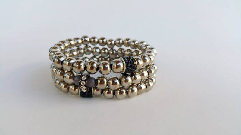 Stapelarmbänder - Silberschmuck Silberarmbänder Stretcharmbänder Ausgefallener Schmuck Für Sie Oder Ihn Perlenarmbänder Funkelnd von TresJoliePT