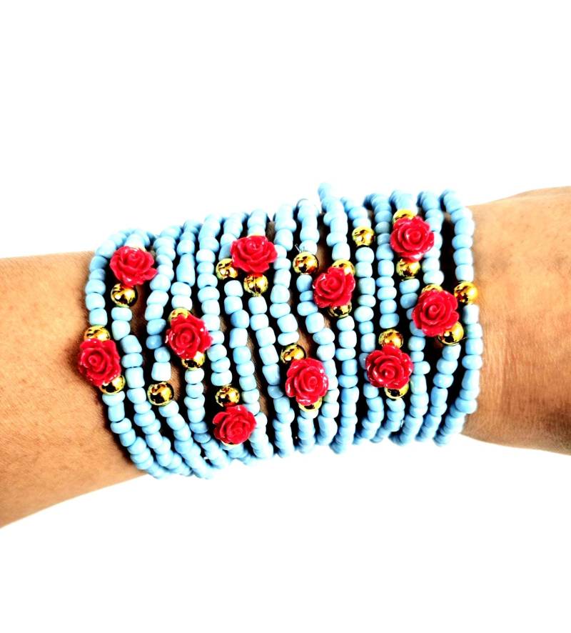 Stapelarmband - Freundschaftsarmband Lagenarmbänder Stretcharmbänder Saatperlenarmband Rosa Rosen Stapel Festivalschmuck Stapelarmband - Freundschaftsarmband Lagenarmbänder Stretcharmbänder Saatperlenarmband Rosa Rosen Stapel Festivalschmuck von TresJoliePT