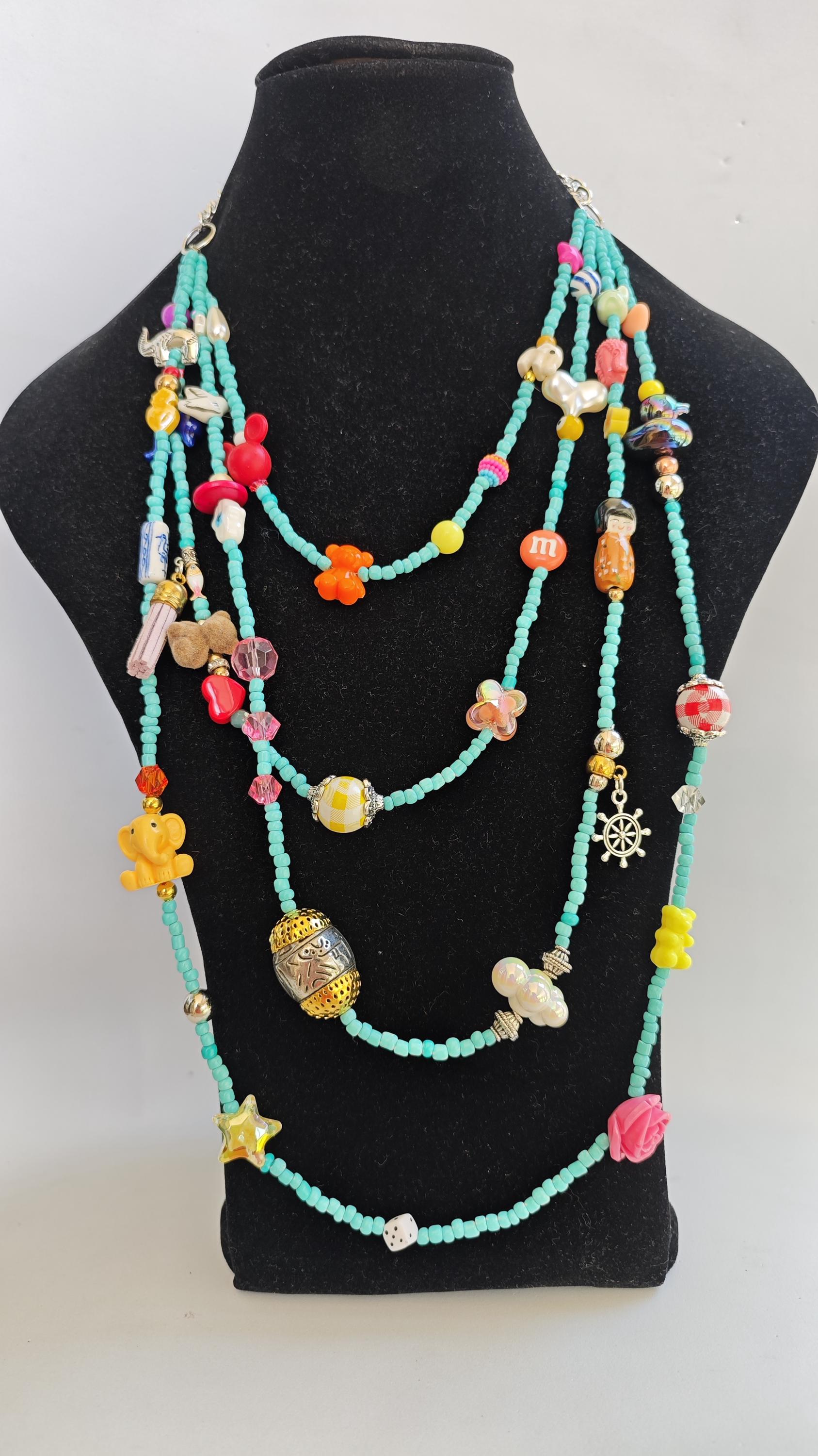 statement-Halskette - Layering-Halskette Türkisfarbene Halskette Mehrlagige Klobige Halsketten Quastenschmuck Teddybär Lang statement-Halskette - Layering-Halskette Türkisfarbene Halskette Mehrlagige Klobige Halsketten Quastenschmuck Teddybär Lang von TresJoliePT