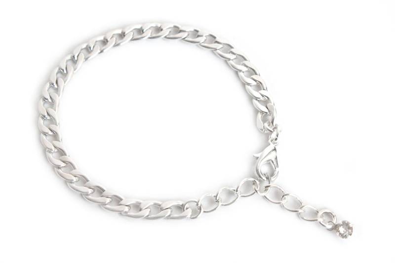 Cuban Link Style Kettenarmband in Silber Mit Swarovski Crystal Detail von TresaJewelry