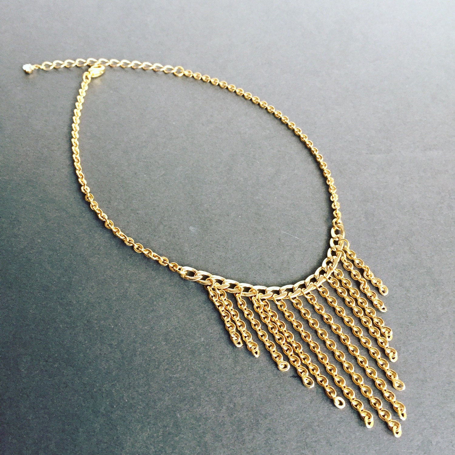 Gold Collier Kette Fringe von TresaJewelry