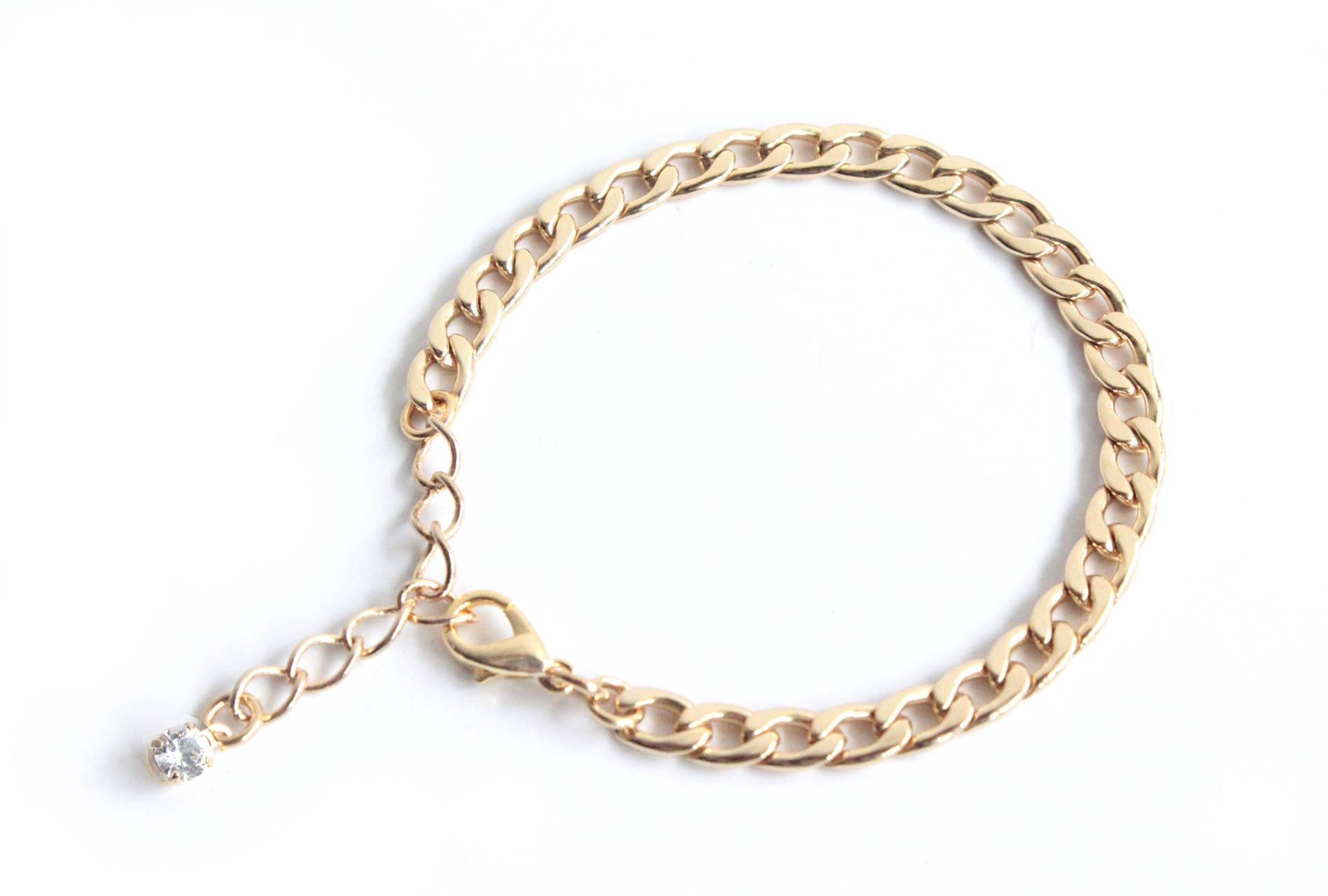 Gold Gliederketten-Armband Mit Swarovski-Kristall-Detail von TresaJewelry