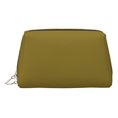 Damen Make-up-Tasche aus Leder für Handtasche, modische Kosmetiktasche, langlebig, tragbar, Reise-Kulturbeutel, für Damen und Mädchen, niedlich, Kulturbeutel, türkisgrün, moosgrün, Einheitsgröße von Tresila