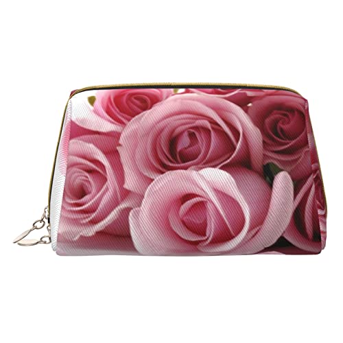 Damen Make-up-Tasche aus Leder für Handtasche, modische Kosmetiktasche, langlebig, tragbar, Reise-Kulturbeutel, für Damen und Mädchen, niedliche Aufbewahrungstaschen/Yoga-Meditation, rose, von Tresila