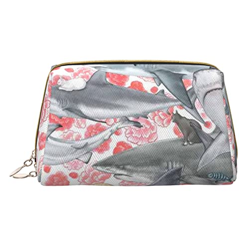 Make-up-Tasche für Damen, Leder, für Handtasche, modische Kosmetiktasche, langlebig, tragbar, Reise-Kulturbeutel, für Damen und Mädchen, niedliche Aufbewahrungsbeutel, rustikale Holztür, Katzen von Tresila