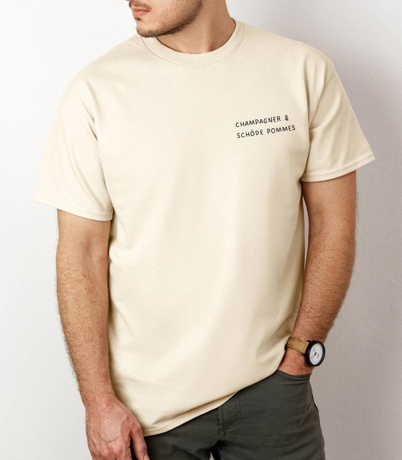 Champagner & Schnöde Pommes T-Shirt Geschenke Geburtstagsgeschenk Saufen Alkohol T Shirt Shirts Geschenkideen Männer von TresjolieDesignshop