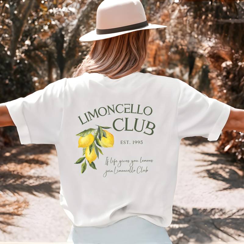 T-Shirt Limoncello Club - Sommer Drinks Personalisiertes Geschenk Freund Freundin Geburtstag Geschenkideen Cocktail Personalisiert Jga von TresjolieDesignshop