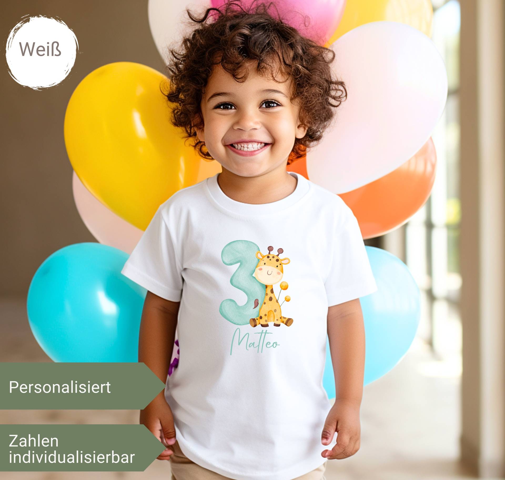 Personalisiertes T-Shirt, Zum Geburtstag, Geschenkideen, Geburtstagsgeschenk, Geschenk, Boho Sommer, Kleinkinder Kinder, Kindergarten, Tiere von TresjolieFamily