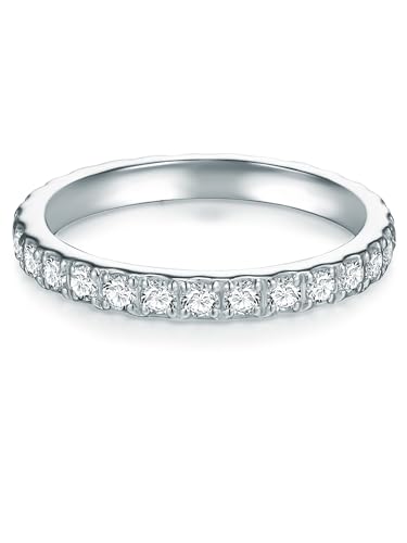 Trilani Damen Memoirering Sterling Silber Zirkonia weiß Brillantschliff - Verlobungsring Silberring Damen Antragsring von Trilani