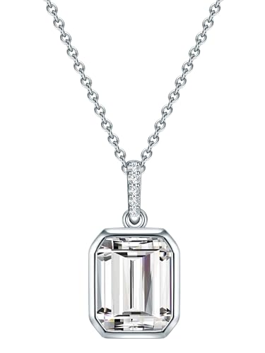 Trilani Damen Ankerkette aus 925/- Sterling Silber mit Zirkonia Smaragd-Schliff von Trilani