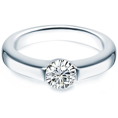 Trilani Damen-Ring/Verlobungsring/Spannring Sterling Silber rhodiniert Zirkonia weiß 60451024 von Trilani