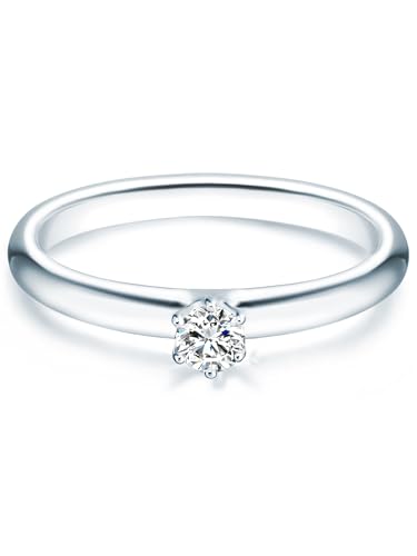 Trilani Damen-Ring/Verlobungsring/Solitärring Sterling Silber rhodiniert Zirkonia weiß 60451008 von Trilani